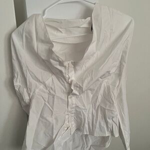 One Shoulder White Shirt